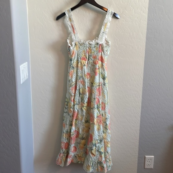 Anthropologie Ruffled Citrus Eyelet Dress- XXS - Picture 7 of 9